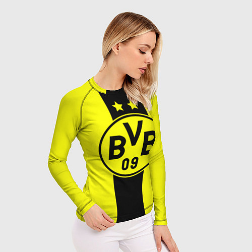 Женский рашгард BVB FC: Yellow line / 3D-принт – фото 3