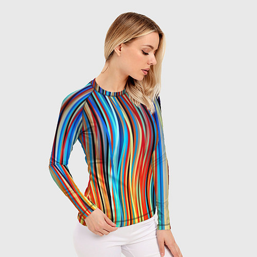 Женский рашгард Colored stripes / 3D-принт – фото 3