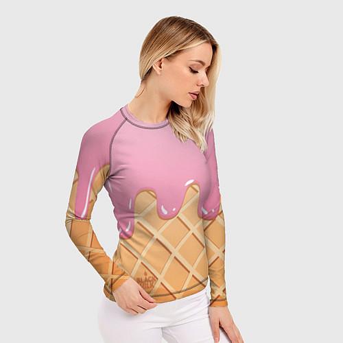 Женский рашгард Мороженое Black Milk / 3D-принт – фото 3