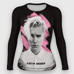 Рашгард женский Justin Bieber: Pink Splash, цвет: 3D-принт