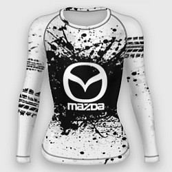 Рашгард женский Mazda: Black Spray, цвет: 3D-принт