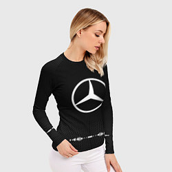 Рашгард женский Mercedes: Black Abstract, цвет: 3D-принт — фото 2