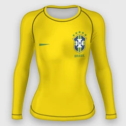 Рашгард женский Сборная Бразилии, цвет: 3D-принт