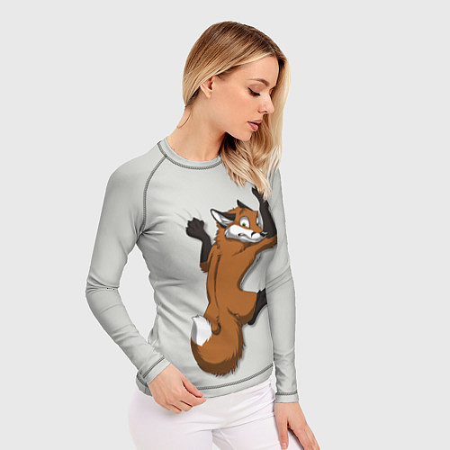 Женский рашгард Лис вцепился / 3D-принт – фото 3