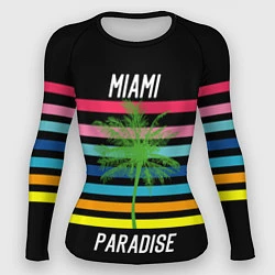 Рашгард женский Miami Paradise, цвет: 3D-принт