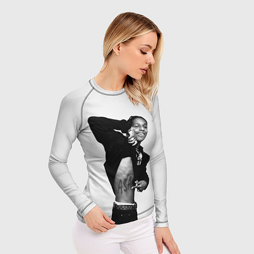 Женский рашгард ASAP Rocky: White Fashion / 3D-принт – фото 3
