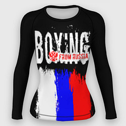 Рашгард женский Boxing from Russia, цвет: 3D-принт