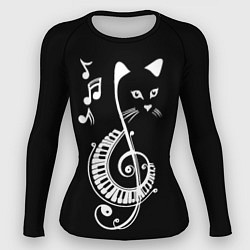 Рашгард женский Музыкальный кот, цвет: 3D-принт