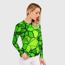 Рашгард женский Зеленая мозаика, цвет: 3D-принт — фото 2