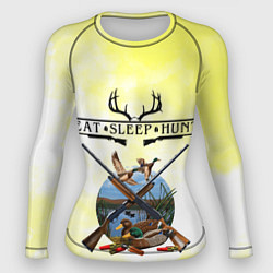 Рашгард женский Охота, цвет: 3D-принт