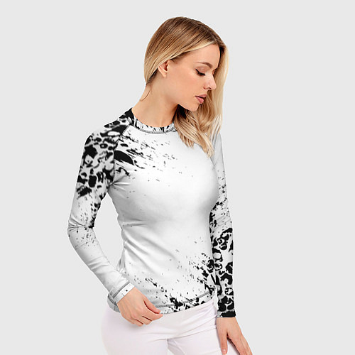 Женский рашгард БЕЛЫЕ ЧЕРЕПА / 3D-принт – фото 3