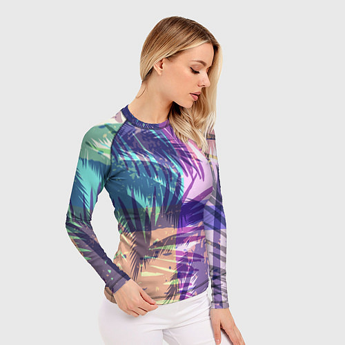 Женский рашгард Тропики / 3D-принт – фото 3