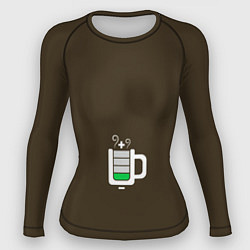 Рашгард женский Батарейка заряд чашка кофе, цвет: 3D-принт