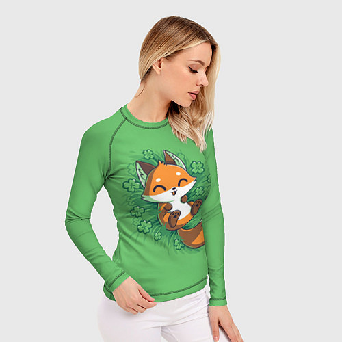 Женский рашгард Удачливый лис / 3D-принт – фото 3