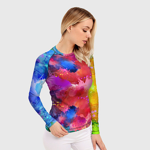 Женский рашгард Брызги красок / 3D-принт – фото 3