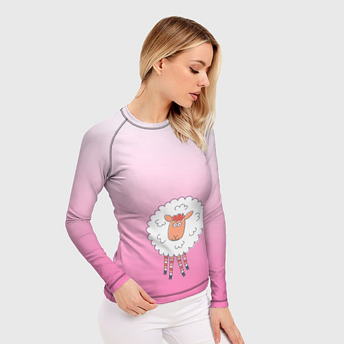 Женский рашгард Веселая овечка / 3D-принт – фото 3