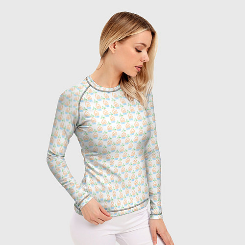 Женский рашгард Четыре элемента паттерн текстура / 3D-принт – фото 3