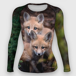 Рашгард женский Лисички фото, цвет: 3D-принт