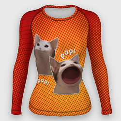 Рашгард женский Cat Pop Мем, цвет: 3D-принт