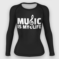 Рашгард женский Music is My Life, цвет: 3D-принт