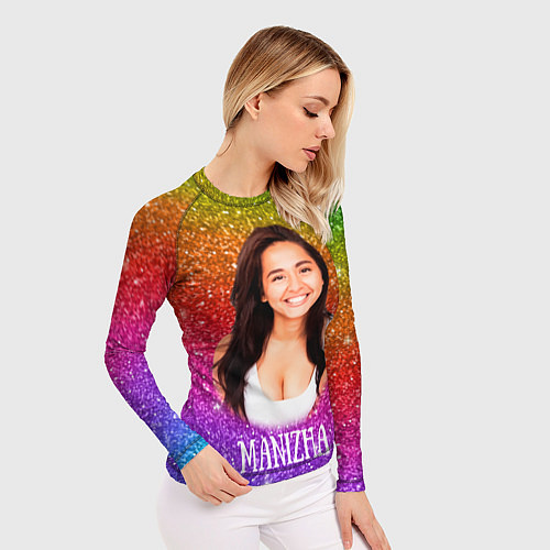 Женский рашгард Manizha Радужные блестки / 3D-принт – фото 3