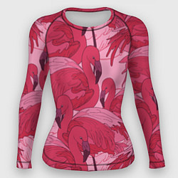 Рашгард женский Розовые фламинго, цвет: 3D-принт