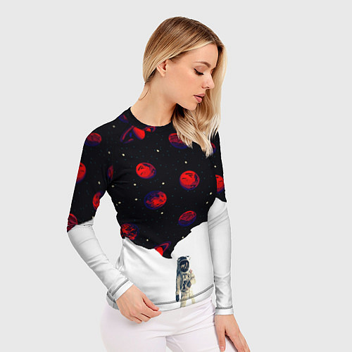 Женский рашгард Мысли космонавта про космос / 3D-принт – фото 3
