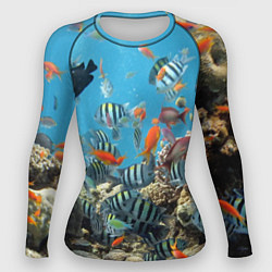 Рашгард женский Коралловые рыбки, цвет: 3D-принт