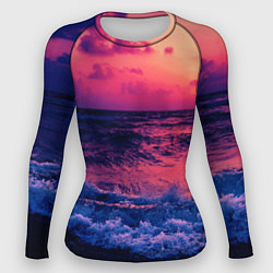 Рашгард женский Закат на берегу, цвет: 3D-принт