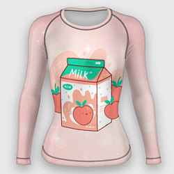 Рашгард женский Персиковое молоко в коробке, цвет: 3D-принт