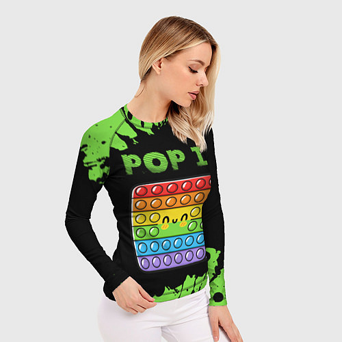 Женский рашгард Поп Ит Симпл Димпл - Краска / 3D-принт – фото 3