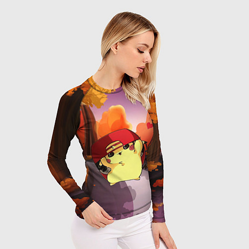 Женский рашгард Пикачу в бейсболке / 3D-принт – фото 3