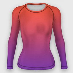 Рашгард женский Оранжевый и Фиолетовый, цвет: 3D-принт