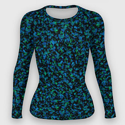 Рашгард женский Абстрактный зелено-синий узор, цвет: 3D-принт