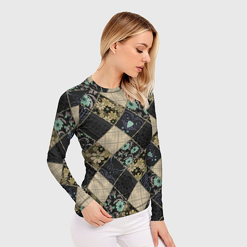 Женский рашгард Лоскутное шитье / 3D-принт – фото 3