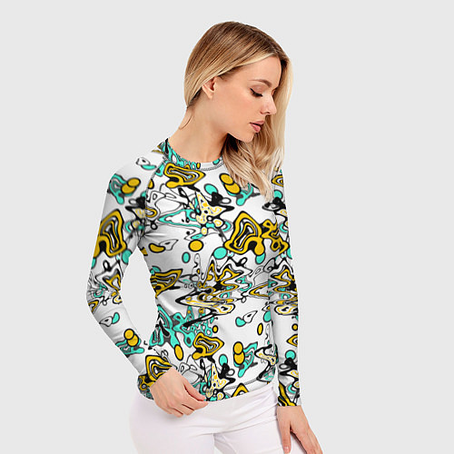 Женский рашгард Абстрактный современный узор в стиле граффити / 3D-принт – фото 3