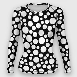 Рашгард женский Черно-белый горох, цвет: 3D-принт