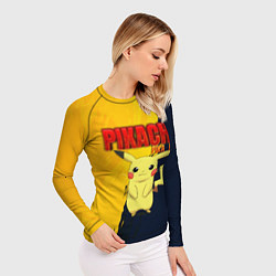 Рашгард женский PIKACHU PIKA PIKA ПИКАЧУ, цвет: 3D-принт — фото 2