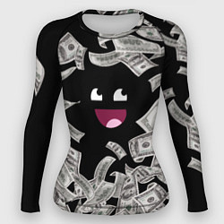 Рашгард женский Деньги и купюры смайл, цвет: 3D-принт