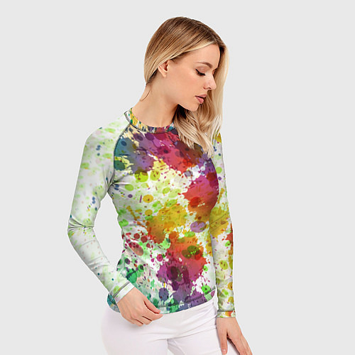 Женский рашгард Красно-жёлтые пятна / 3D-принт – фото 3