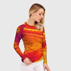 Рашгард женский ПЯТНО ЮПИТЕРА ОРАНЖЕВЫЙ ГРАНЖ, цвет: 3D-принт — фото 2