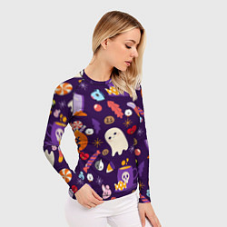 Рашгард женский HALLOWEEN BTS BT21 PATTERN БТ21 БТС ХЕЛЛОУИН, цвет: 3D-принт — фото 2