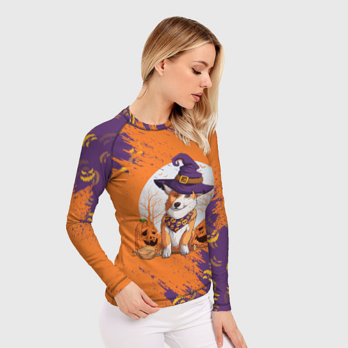 Женский рашгард Корги на хэллоуине / 3D-принт – фото 3