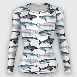 Рашгард женский Принт с китами, цвет: 3D-принт