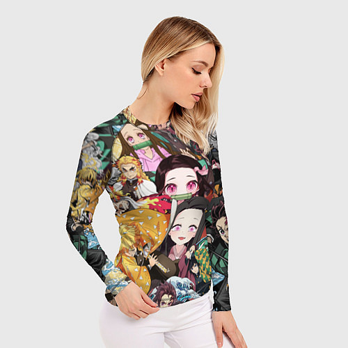 Женский рашгард КЛИНОК РАССЕКАЮЩИЙ СТИКЕРБОМБИНГ / 3D-принт – фото 3