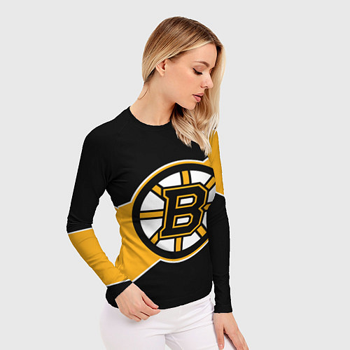 Женский рашгард Бостон Брюинз, Boston Bruins / 3D-принт – фото 3