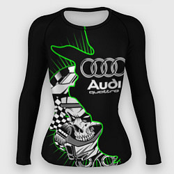 Рашгард женский Audi quattro череп, цвет: 3D-принт