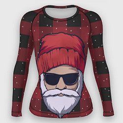 Рашгард женский SANTA HIPSTER САНТА ХИПСТЕР, цвет: 3D-принт