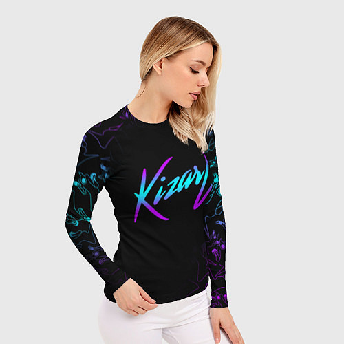 Женский рашгард КИЗАРУ НЕОН ЛОГО KIZARU NEON / 3D-принт – фото 3