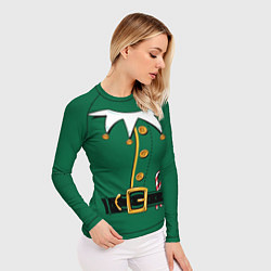 Рашгард женский Christmas Elf Outfit, цвет: 3D-принт — фото 2